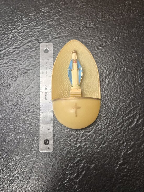 Vintage 1950-60s Virgin Mary Holy Water Font Catholic Stoup - Picture 3 of 4